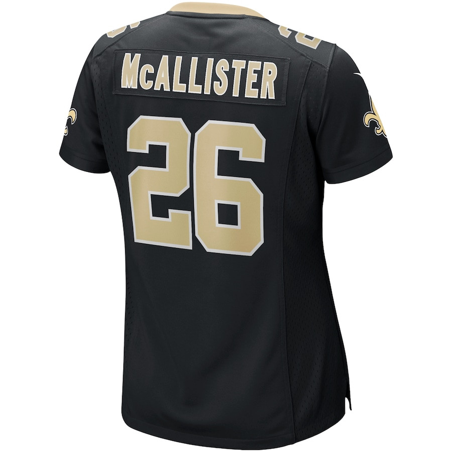 Deuce McAllister 26 New Orleans Saints Women Game Retired Jersey - Black JS8604 nicesnker - Image 3