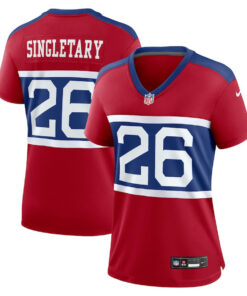 Devin Singletary 26 New York Giants Women's Alternate Player Game Jersey - Century Red JS6897 nicesnker