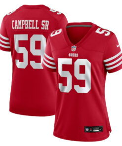 De'Vondre Campbell 59 San Francisco 49ers Women's Game Jersey - Scarlet JS7554 nicesnker