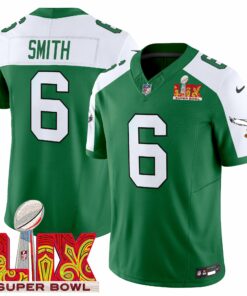 DeVonta Smith 6 Philadelphia Eagles Kelly Green Super Bowl Champions LIX Patch Vapor Limited Jersey - Kelly Alternate JS2104 nicesnker