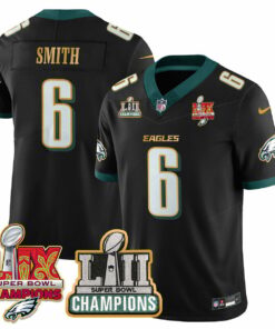 DeVonta Smith 6 Philadelphia Eagles LII-LIX Super Bowl Champions Vapor Limited Gold Jersey - Black JS7950 nicesnker