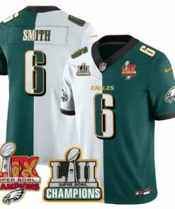 DeVonta Smith 6 Philadelphia Eagles LII-LIX Super Bowl Champions Vapor Limited Gold Jersey - Split JS3541 nicesnker