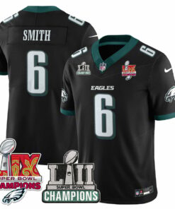 DeVonta Smith 6 Philadelphia Eagles LII-LIX Super Bowl Champions Vapor Limited Jersey - Black JS5354 nicesnker