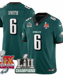 DeVonta Smith 6 Philadelphia Eagles LII-LIX Super Bowl Champions Vapor Limited Jersey - Midnight Green JS8973 nicesnker