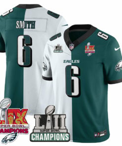 DeVonta Smith 6 Philadelphia Eagles LII-LIX Super Bowl Champions Vapor Limited Jersey - Split JS5406 nicesnker