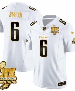 DeVonta Smith 6 Philadelphia Eagles Super Bowl LIX Champions Gold Vapor Limited Jersey - White Gold JS2662 nicesnker