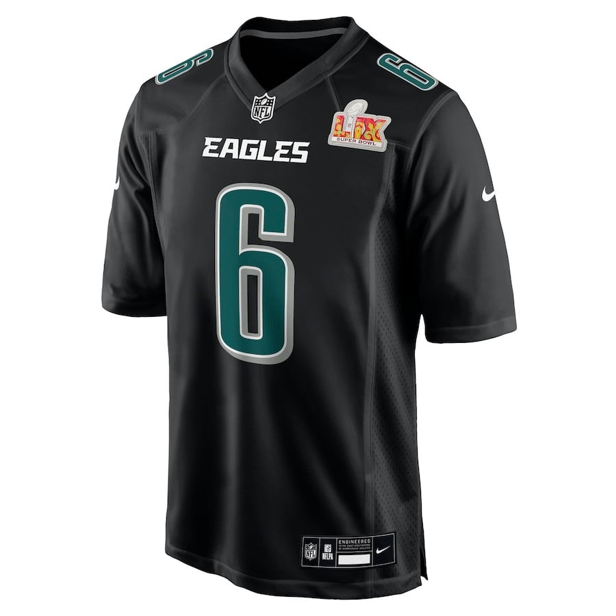DeVonta Smith 6 Philadelphia Eagles Super Bowl LIX Fashion Game Player Jersey - Carbon Black JS1896 nicesnker - Image 2