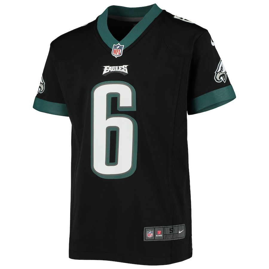 DeVonta Smith 6 Philadelphia Eagles YOUTH Game Jersey - Black JS2657 nicesnker - Image 2