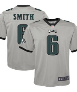 DeVonta Smith 6 Philadelphia Eagles YOUTH Inverted Game Jersey - Silver JS8391 nicesnker