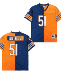 Dick Butkus 51 Chicago Bears Two-Toned Retro Throwback Men Jersey - Orange/Navy JS4780 nicesnker