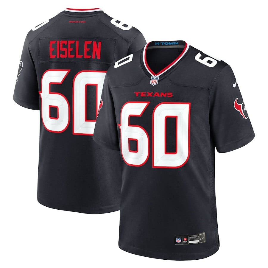 Dieter Eiselen 60 Houston Texans Team Game Men Jersey - Navy JS8720 nicesnker