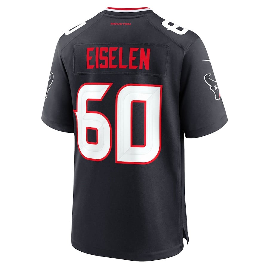 Dieter Eiselen 60 Houston Texans Team Game Men Jersey - Navy JS8720 nicesnker - Image 3