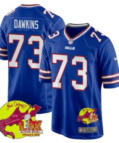 Dion Dawkins 73 Buffalo Bills Super Bowl LIX New Orleans Patch Game Men Jersey - Royal JS8584 nicesnker