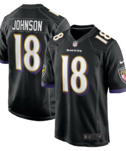 Diontae Johnson 18 Baltimore Ravens Alternate Player Game Men Jersey - Black JS1559 nicesnker