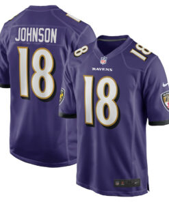 Diontae Johnson 18 Baltimore Ravens Player Game Men Jersey - Purple JS7742 nicesnker