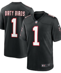 Dirty Birds 1 Atlanta Falcons Men Throwback Game Jersey - Black JS3674 nicesnker