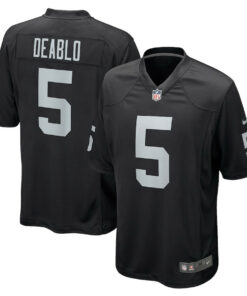 Divine Deablo 5 Las Vegas Raiders Men Game Jersey - Black JS3714 nicesnker