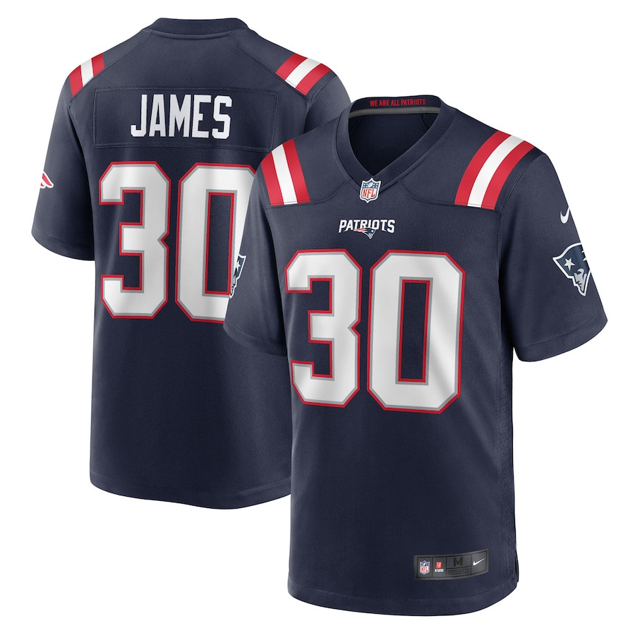 D.J. James 30 New England Patriots Team Game Men Jersey - Navy JS8819 nicesnker