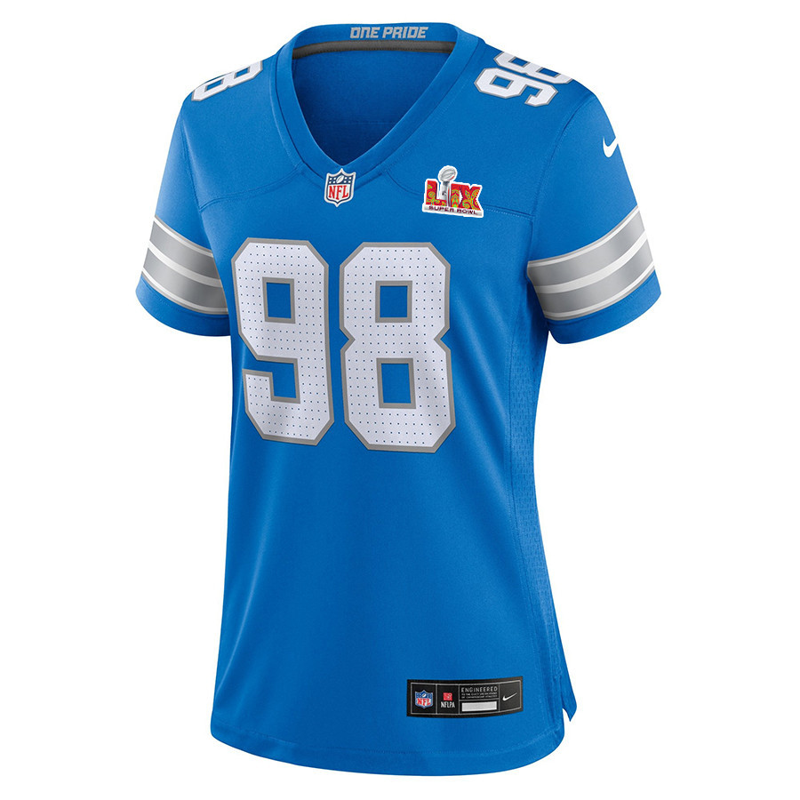 DJ Reader #98 Detroit Lions Super Bowl LIX Women's Jersey - Blue JS5531 nicesnker - Image 2