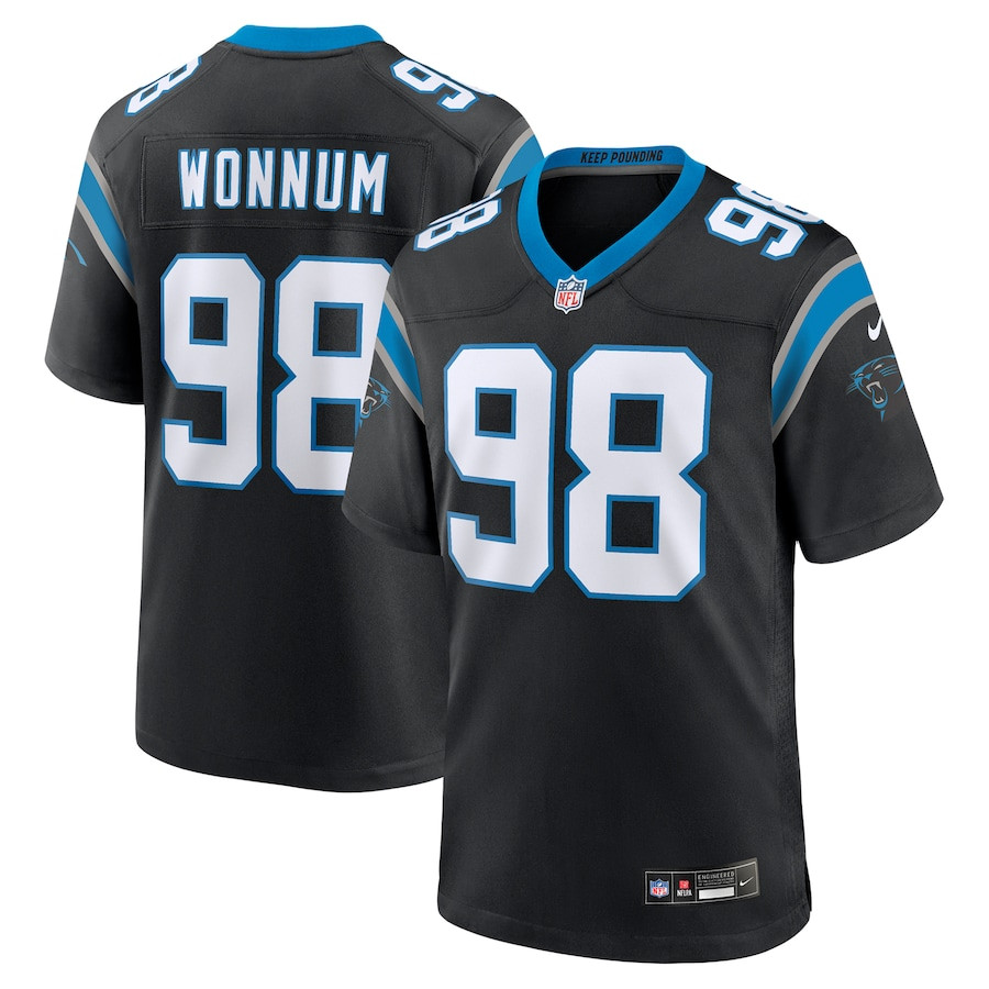 D.J. Wonnum 98 Carolina Panthers Game Men Jersey - Black JS9678 nicesnker