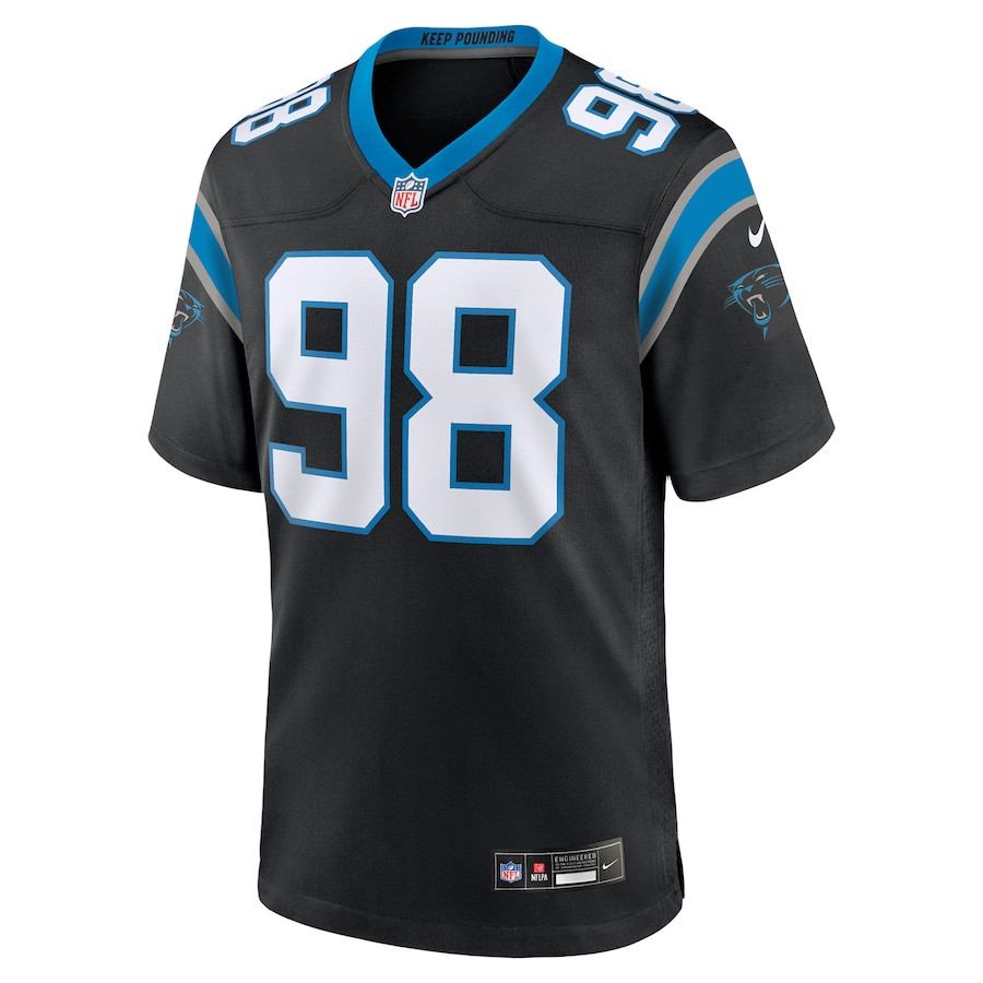 D.J. Wonnum 98 Carolina Panthers Game Men Jersey - Black JS9678 nicesnker - Image 2