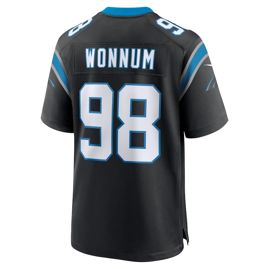 D.J. Wonnum 98 Carolina Panthers Game Men Jersey - Black JS9678 nicesnker - Image 3