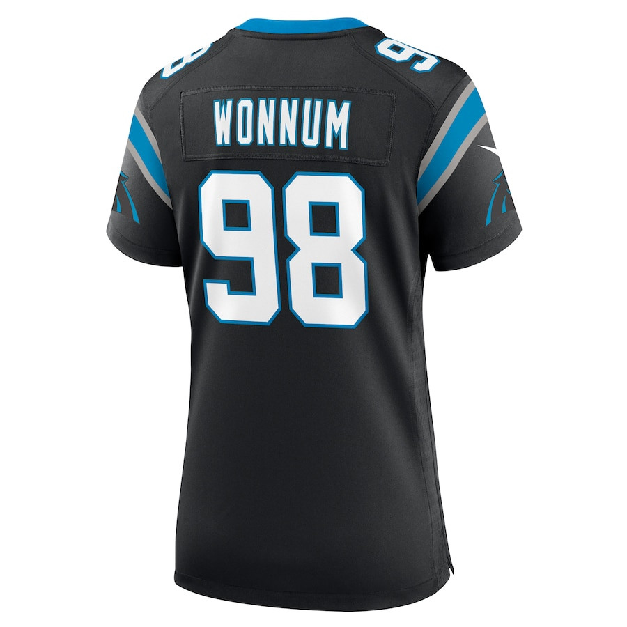 D.J. Wonnum 98 Carolina Panthers Women's Game Jersey - Black JS4110 nicesnker - Image 3