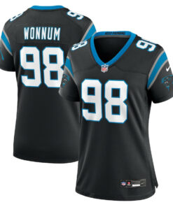 D.J. Wonnum 98 Carolina Panthers Women's Game Jersey - Black JS4110 nicesnker