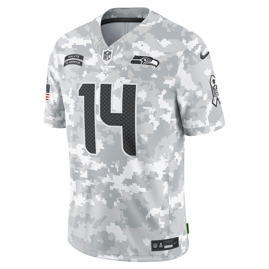 DK Metcalf 14 Seattle Seahawks 2024 Salute to Service Limited Men Jersey - Arctic Camo JS4307 nicesnker - Image 2