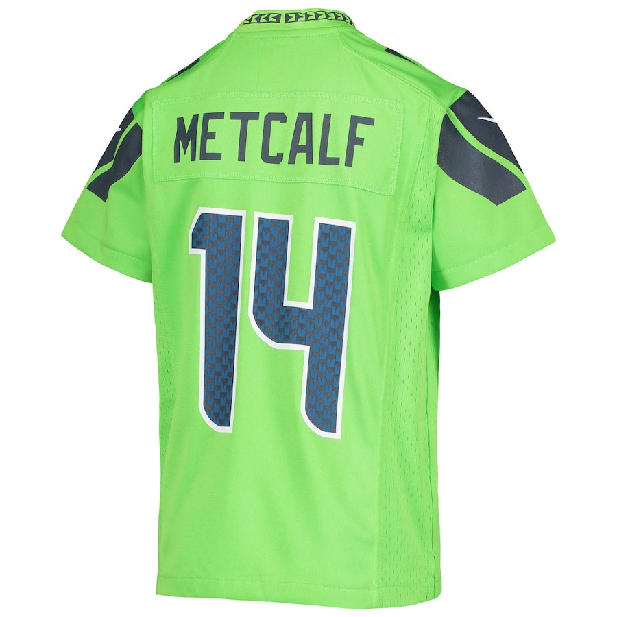 DK Metcalf 14 Seattle Seahawks YOUTH Game Jersey - Neon Green JS3341 nicesnker - Image 3