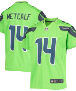 DK Metcalf 14 Seattle Seahawks YOUTH Game Jersey - Neon Green JS3341 nicesnker