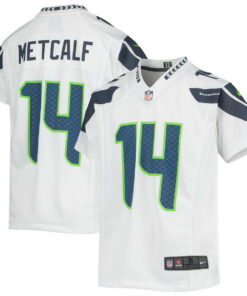 DK Metcalf 14 Seattle Seahawks YOUTH Game Jersey - White JS2380 nicesnker