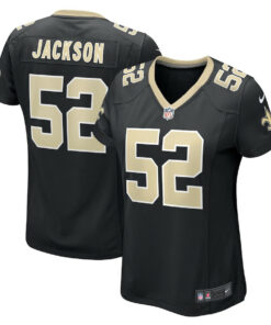 D'Marco Jackson 52 New Orleans Saints Women's Game Jersey - Black JS4648 nicesnker