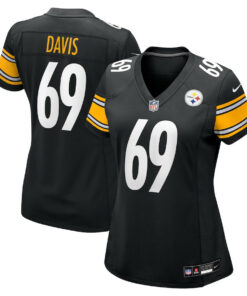 Domenique Davis 69 Pittsburgh Steelers Women's Game Jersey - Black JS1783 nicesnker