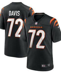 Domenique Davis 72 Cincinnati Bengals Team Game Men Jersey - Black JS8376 nicesnker