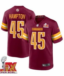 Dominique Hampton #45 Washington Commanders Super Bowl LIX Jersey - Men's - Burgundy JS6992 nicesnker