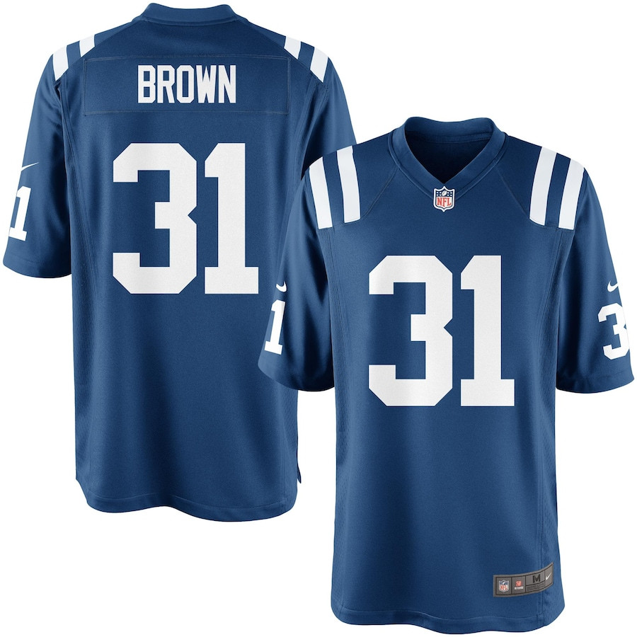 Donald Brown 31 Indianapolis Colts YOUTH Team Color Game Jersey JS8277 nicesnker