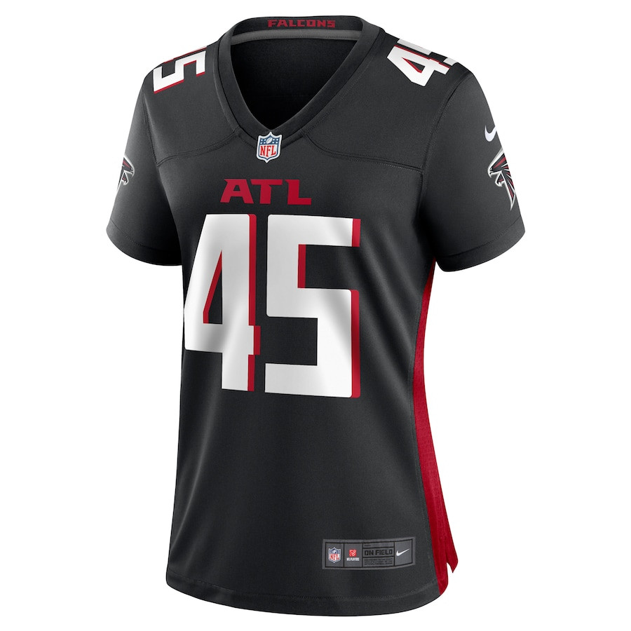 Donavan Mutin 45 Atlanta Falcons Game Women Jersey - Black JS1998 nicesnker - Image 2