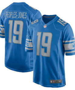 Donovan Peoples-Jones 19 Detroit Lions Game Men Jersey - Blue JS5837 nicesnker
