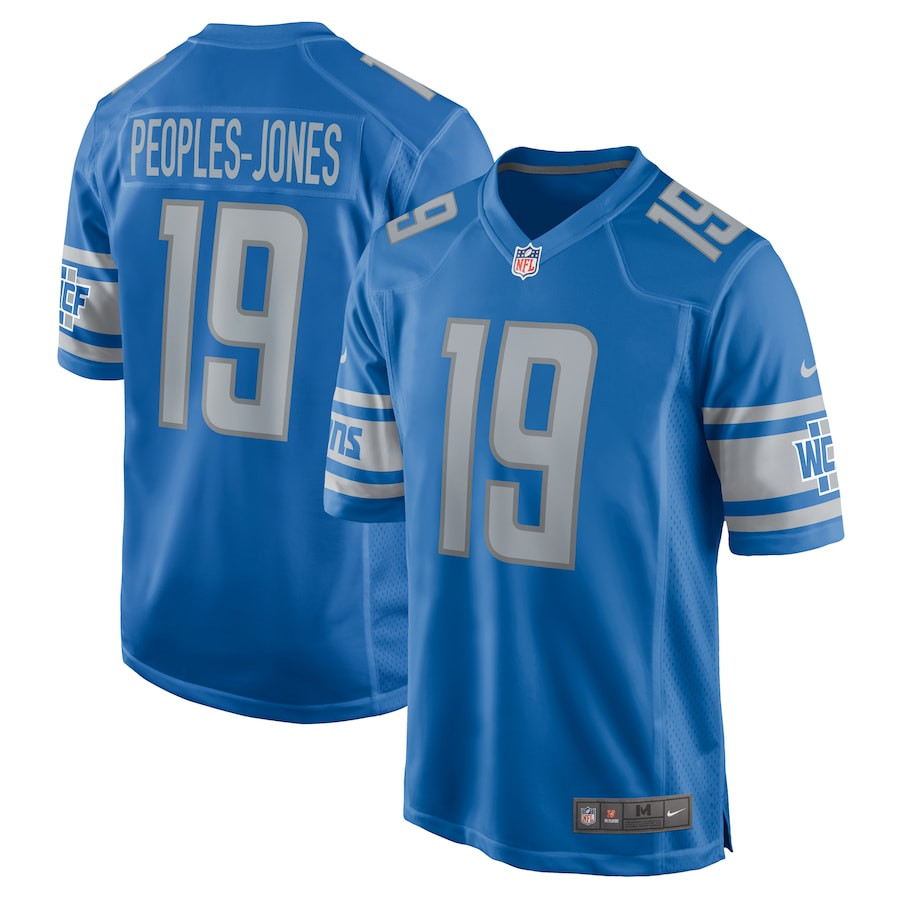 Donovan Peoples-Jones 19 Detroit Lions Game Men Jersey - Blue JS5837 nicesnker
