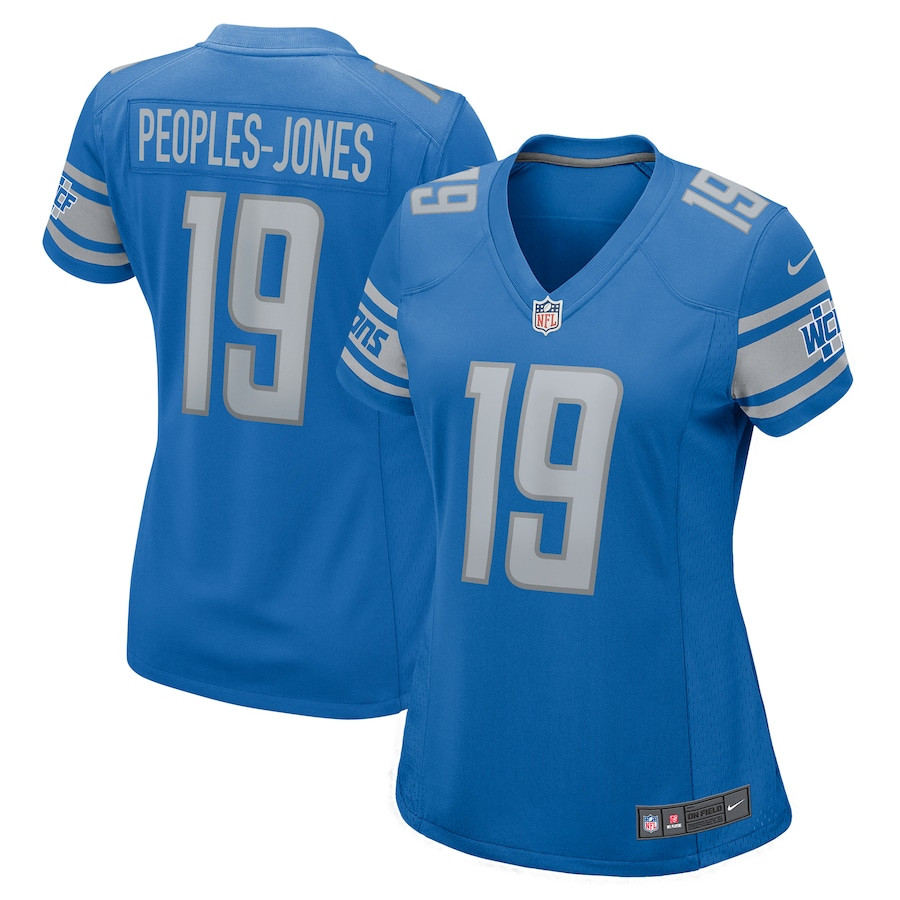Donovan Peoples-Jones 19 Detroit Lions Game Women Jersey - Blue JS6944 nicesnker