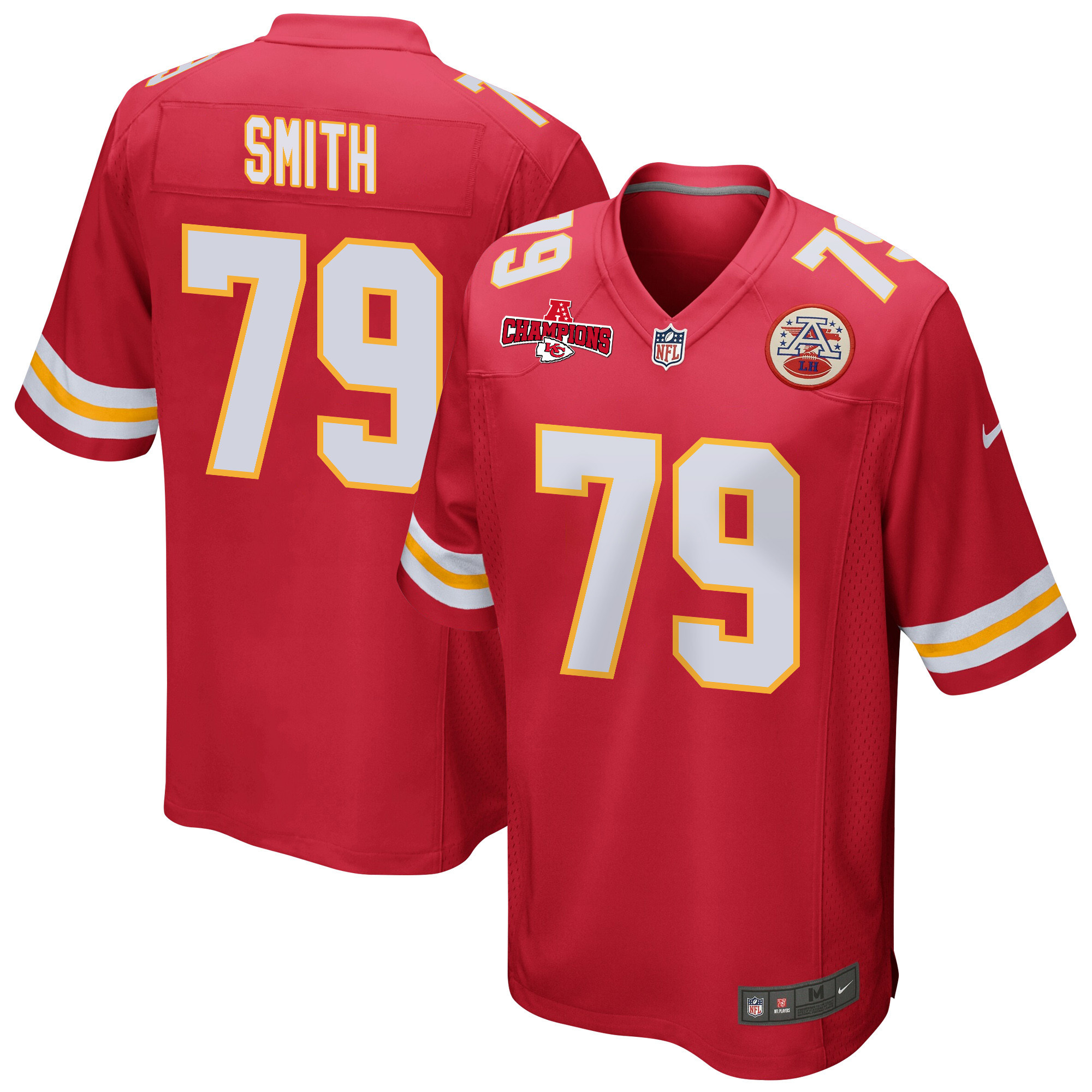 Donovan Smith 79 Kansas City Chiefs AFC Champions Patch Game Men Jersey - Red JS4648 nicesnker