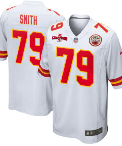 Donovan Smith 79 Kansas City Chiefs AFC Champions Patch Game Men Jersey - White JS8931 nicesnker