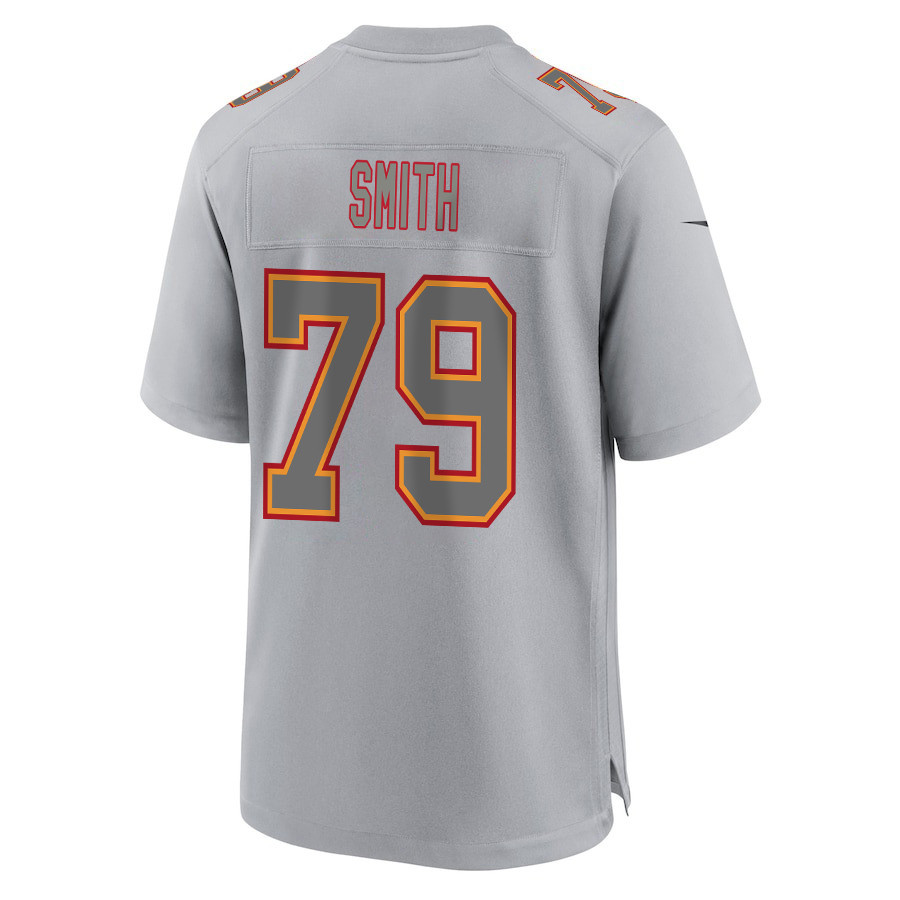Donovan Smith 79 Kansas City Chiefs Super Bowl LVIII Champions 4 Stars Patch Atmosphere Fashion Game Men Jersey - Gray JS5629 nicesnker - Image 3