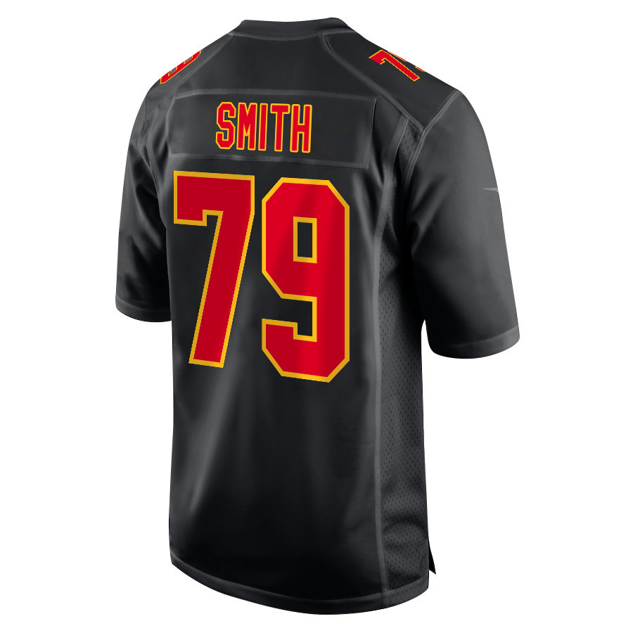 Donovan Smith 79 Kansas City Chiefs Super Bowl LVIII Champions 4 Stars Patch Fashion Game Men Jersey - Carbon Black JS1294 nicesnker - Image 3