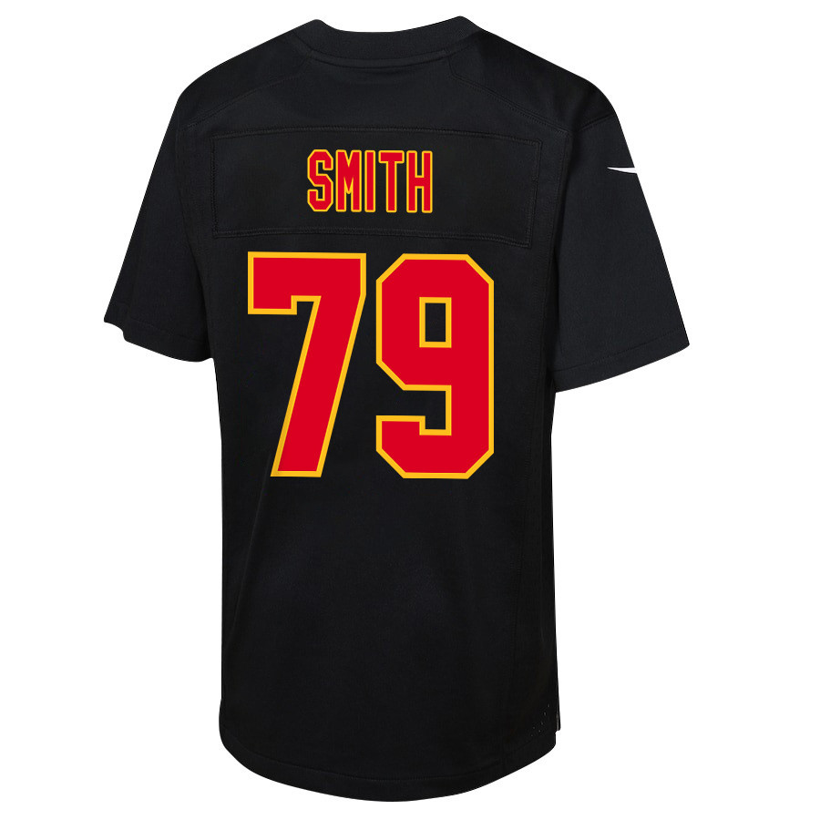 Donovan Smith 79 Kansas City Chiefs Super Bowl LVIII Champions 4 Stars Patch Fashion Game YOUTH Jersey - Carbon Black JS7599 nicesnker - Image 3