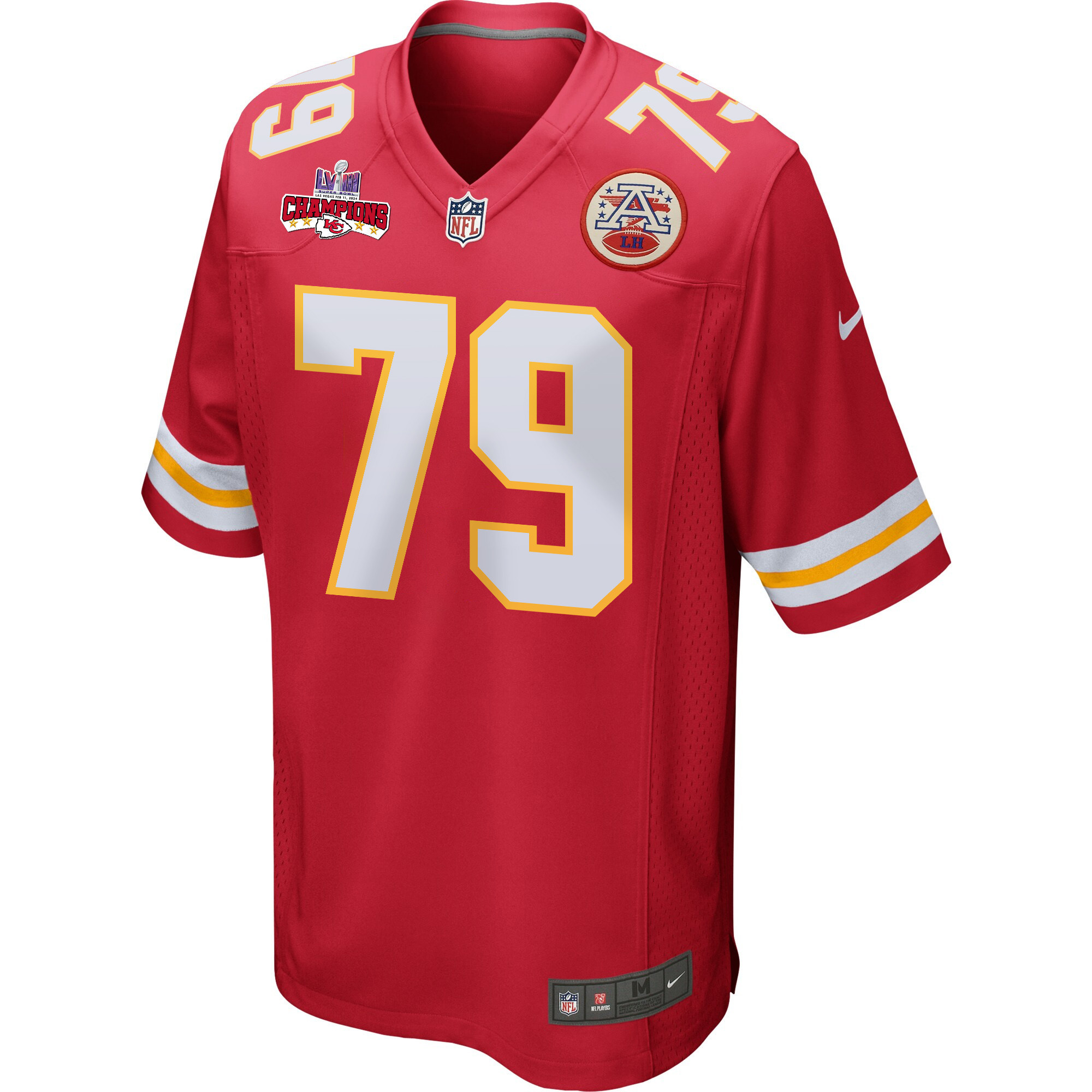 Donovan Smith 79 Kansas City Chiefs Super Bowl LVIII Champions 4 Stars Patch Game Men Jersey - Red JS6070 nicesnker - Image 2