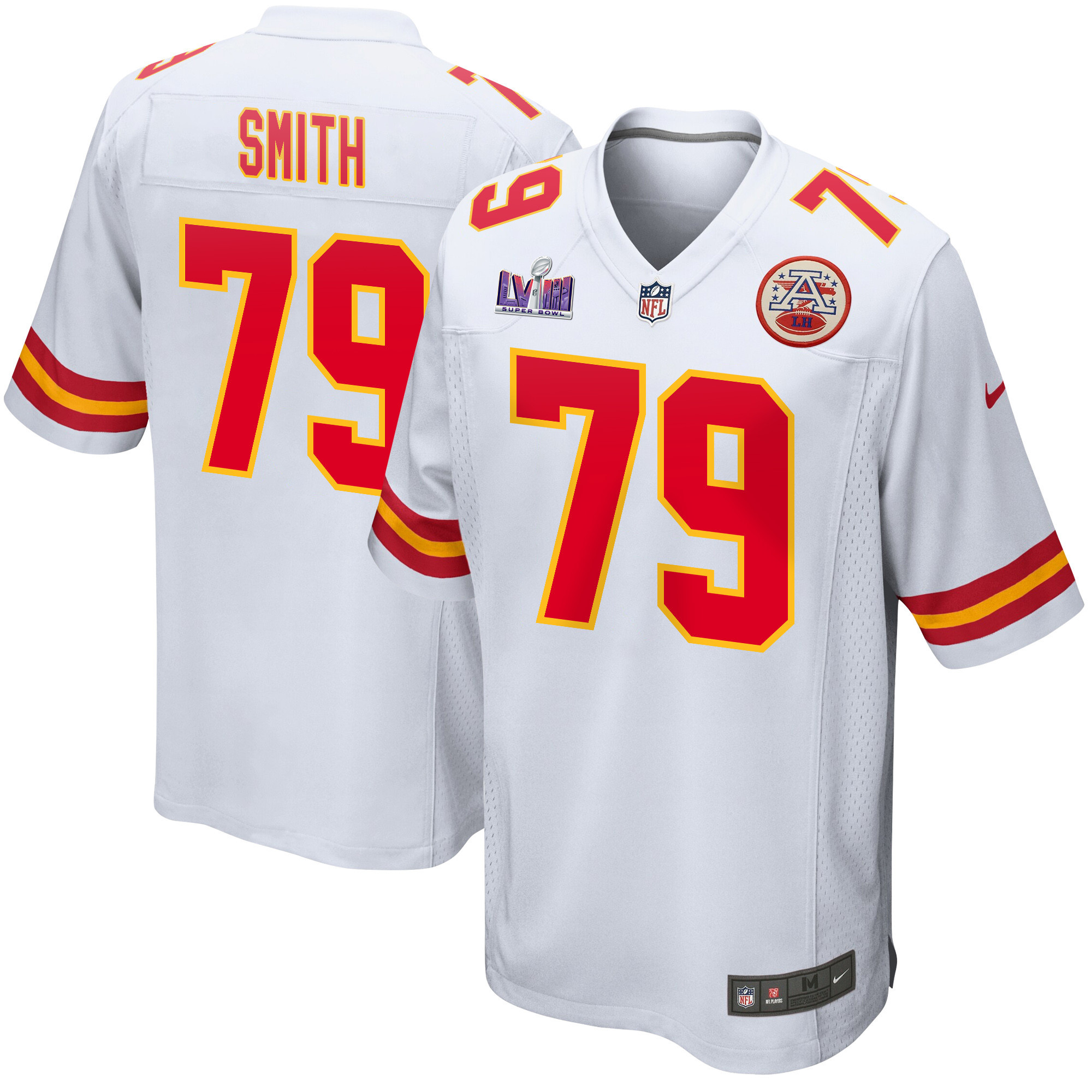 Donovan Smith 79 Kansas City Chiefs Super Bowl LVIII Patch Game Men Jersey - White JS1382 nicesnker
