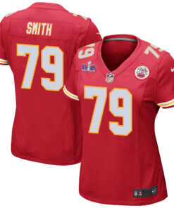 Donovan Smith 79 Kansas City Chiefs Super Bowl LVIII Patch Game Women Jersey - Red JS2228 nicesnker