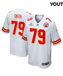Donovan Smith 79 Kansas City Chiefs Super Bowl LVIII Patch Game YOUTH Jersey - White JS5189 nicesnker